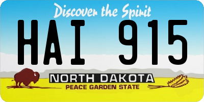 ND license plate HAI915