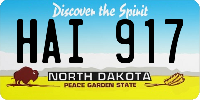 ND license plate HAI917