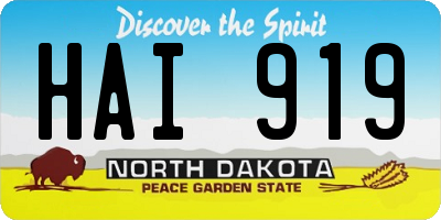 ND license plate HAI919