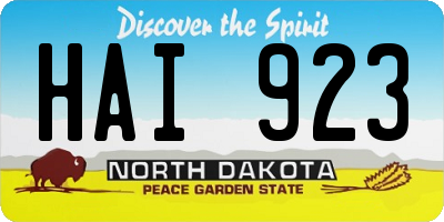 ND license plate HAI923