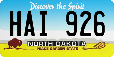 ND license plate HAI926