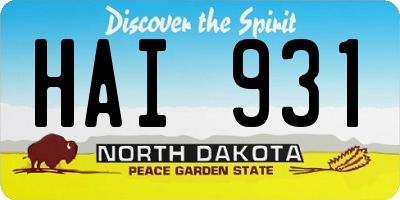 ND license plate HAI931