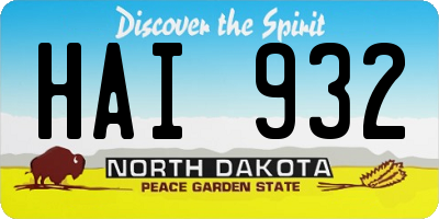 ND license plate HAI932