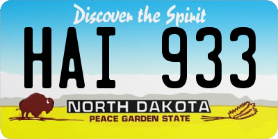 ND license plate HAI933