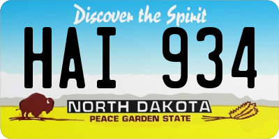 ND license plate HAI934