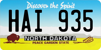 ND license plate HAI935