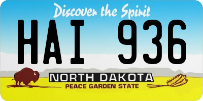 ND license plate HAI936