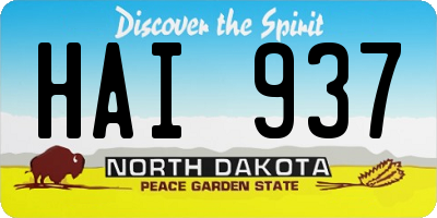 ND license plate HAI937