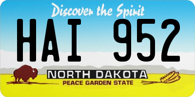 ND license plate HAI952