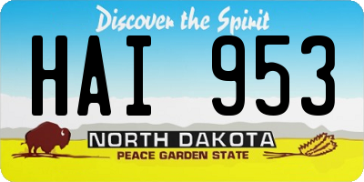 ND license plate HAI953