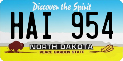 ND license plate HAI954