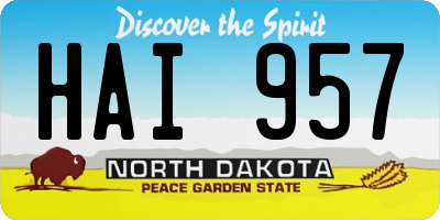 ND license plate HAI957