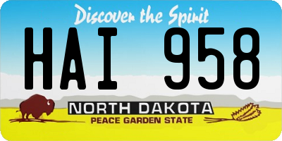 ND license plate HAI958