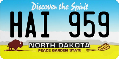 ND license plate HAI959