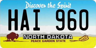 ND license plate HAI960