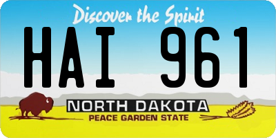 ND license plate HAI961