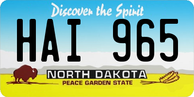 ND license plate HAI965