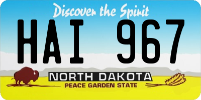 ND license plate HAI967