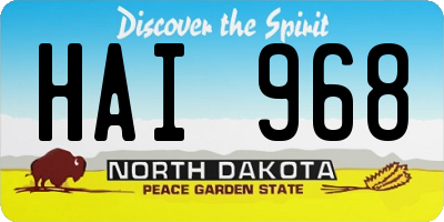 ND license plate HAI968