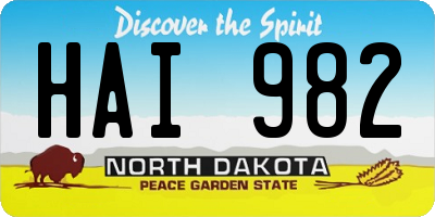 ND license plate HAI982