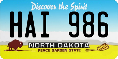 ND license plate HAI986