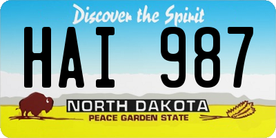 ND license plate HAI987