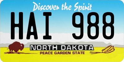 ND license plate HAI988