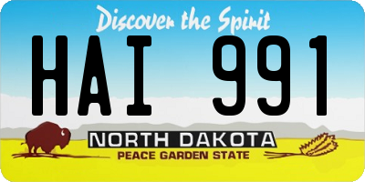 ND license plate HAI991