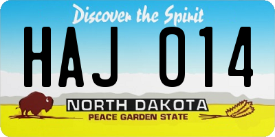 ND license plate HAJ014