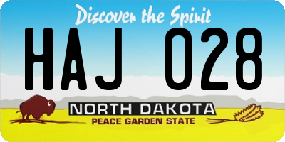 ND license plate HAJ028