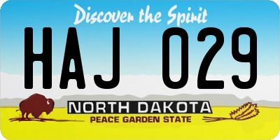 ND license plate HAJ029