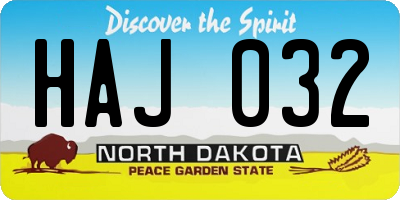 ND license plate HAJ032