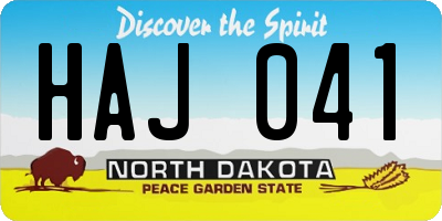 ND license plate HAJ041