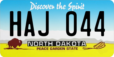 ND license plate HAJ044