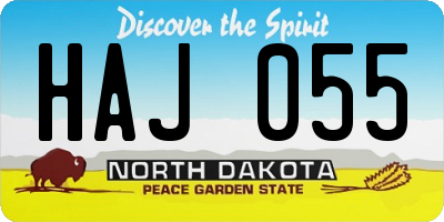 ND license plate HAJ055