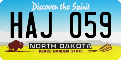 ND license plate HAJ059