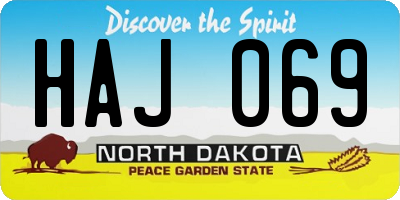 ND license plate HAJ069