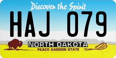 ND license plate HAJ079