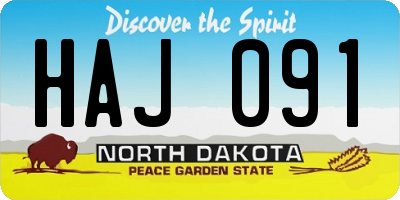 ND license plate HAJ091