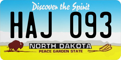 ND license plate HAJ093