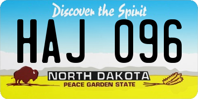 ND license plate HAJ096