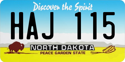ND license plate HAJ115