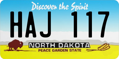 ND license plate HAJ117