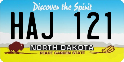 ND license plate HAJ121