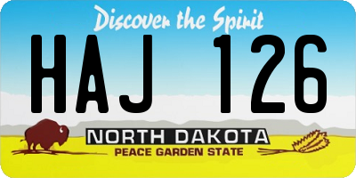 ND license plate HAJ126