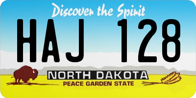 ND license plate HAJ128