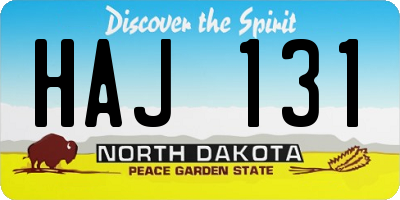 ND license plate HAJ131