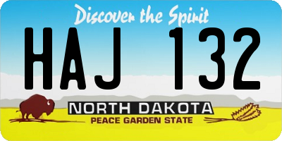 ND license plate HAJ132