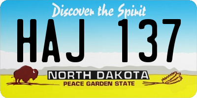 ND license plate HAJ137