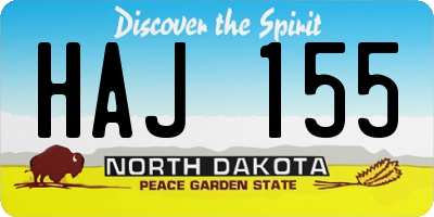 ND license plate HAJ155